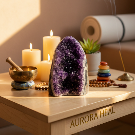 Amethyst Geode Spiritual Meditation Setting